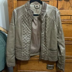 Muted bronze colored moto jacket